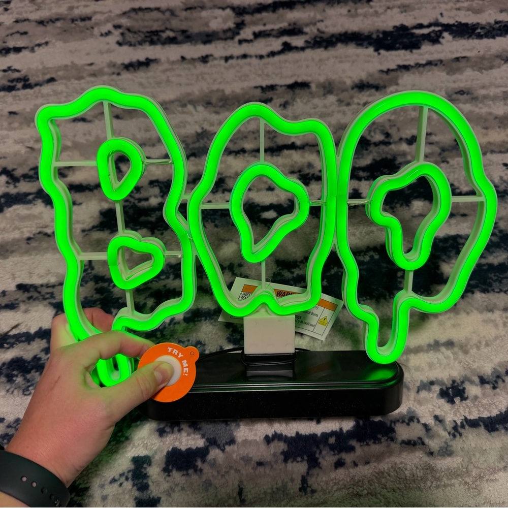 9.25" Lit Neon Slimey Boo Halloween Neon Green - Hyde and EEK! Boutique™